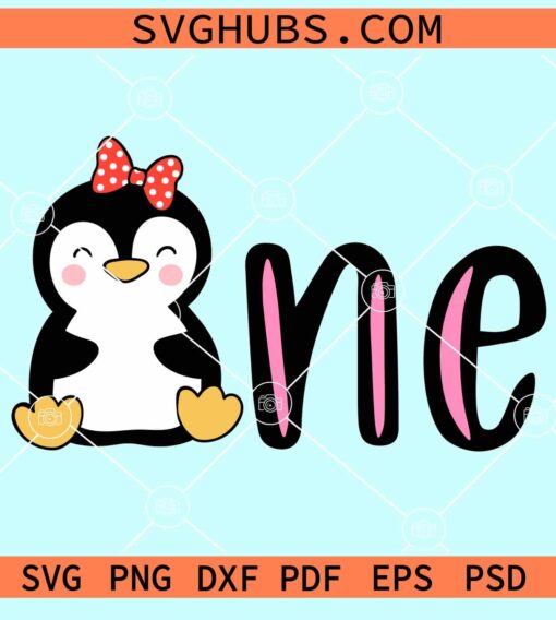 One year birthday chick with bow svg