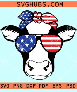 Patriotic cow svg