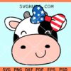 Patriotic cow with bow svg