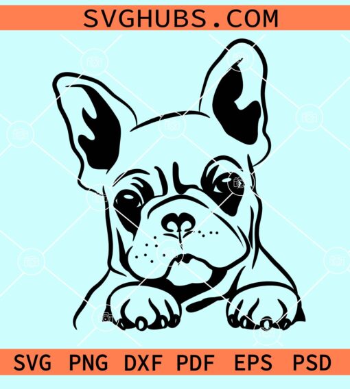 Peeking French bulldog svg