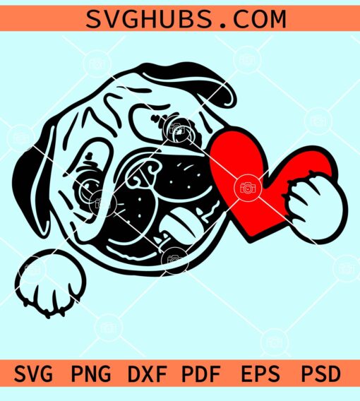 Peeking Valentines French bulldog svg