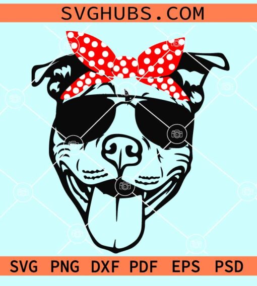 Pit bull with bandana SVG