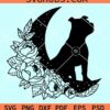 Pitbull floral moon SVG