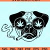 Pug smoking joint SVG