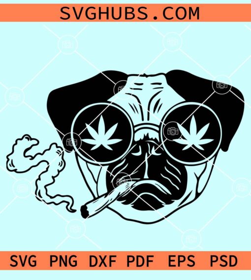 Pug smoking joint SVG