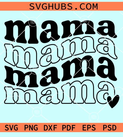 Retro stacked mama svg