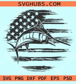 Sailfish with US Flag svg