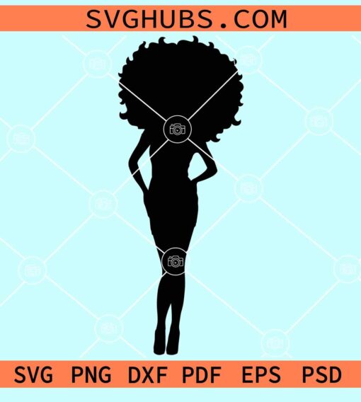 Sexy Afro woman silhouette svg