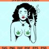Sexy girl smoking weed svg
