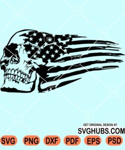Skull American flag svg