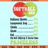 Softball dad priceless svg