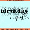Stacked birthday girl svg