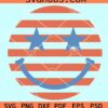 Star and stripes American smiley face svg