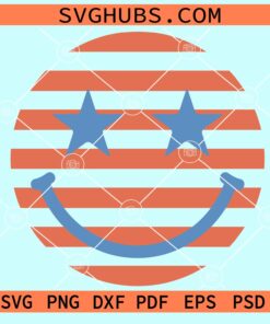 Star and stripes American smiley face svg