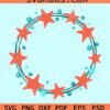 Star fish circle frame svg
