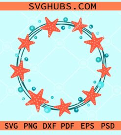 Star fish circle frame svg