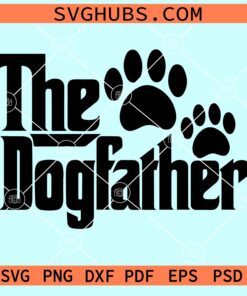 The Dogfather with paw prints svg