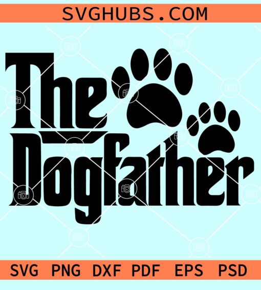 The Dogfather with paw prints svg