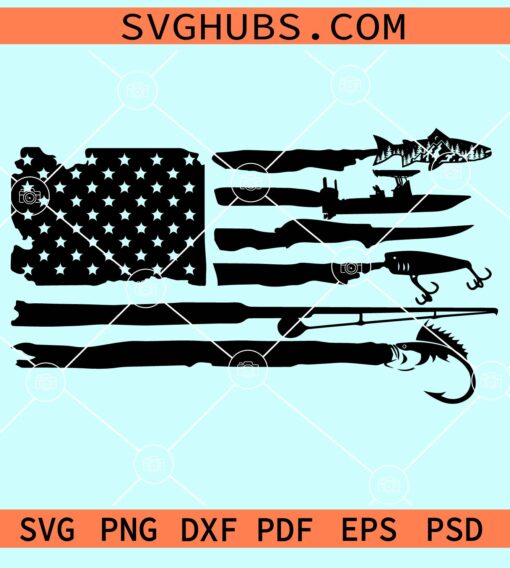 US Fishing flag svg