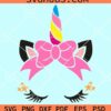 Unicorn with bow svg