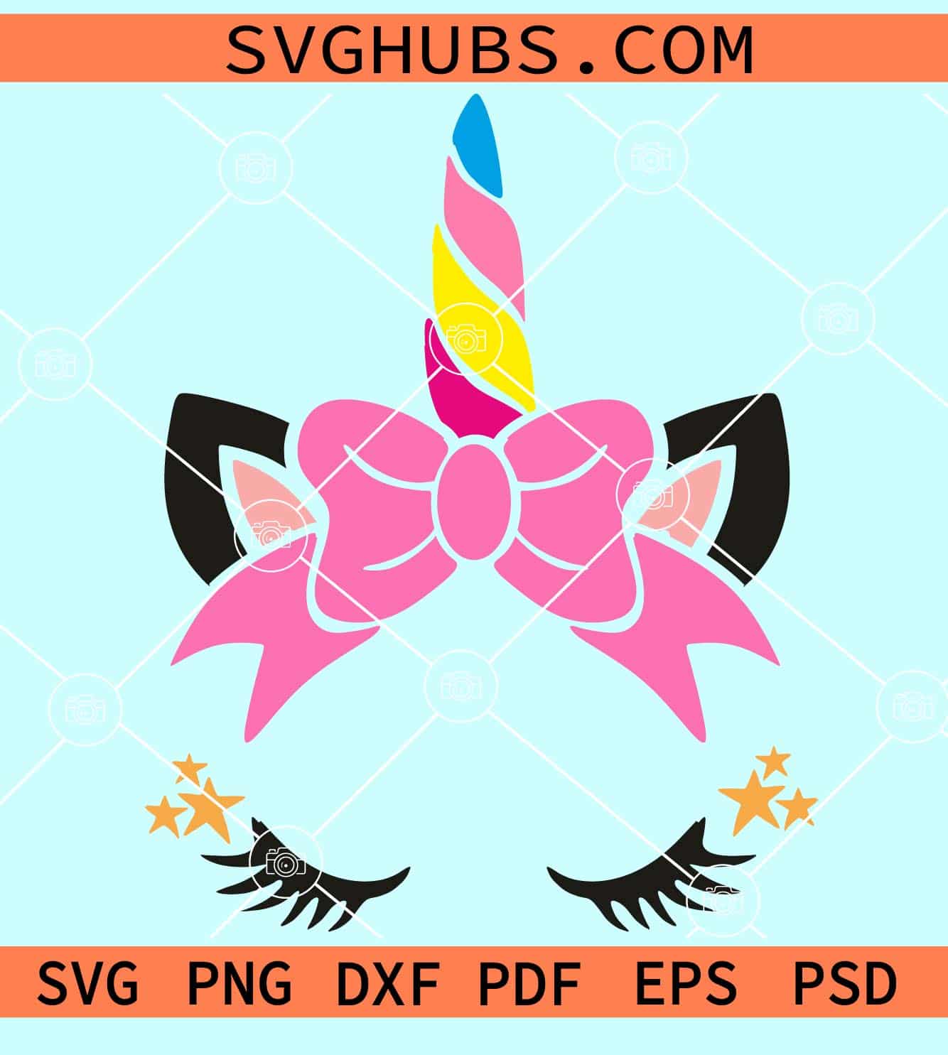 Unicorn with bow svg