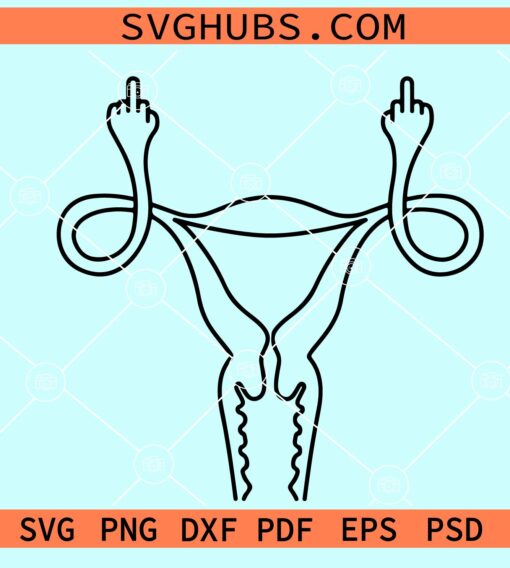 Uterus middle finger svg