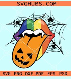 Vampire lips LGBT rainbow svg