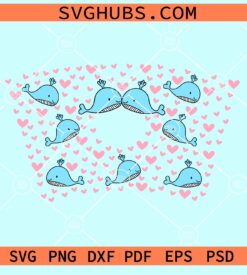 Whale lover Starbucks cup full wrap svg