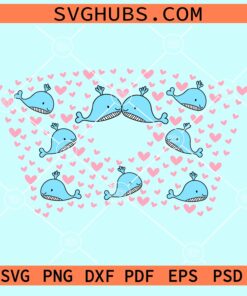 Whale lover Starbucks cup full wrap svg