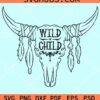 Wild child tribal cow skull svg