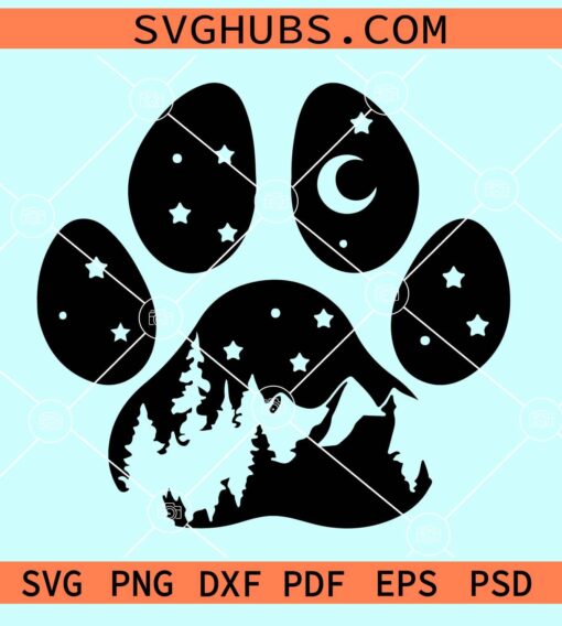 Adventure dog paw Print SVG