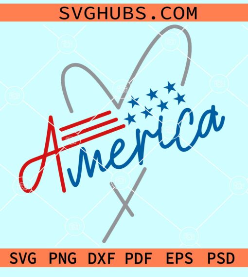America love heart svg