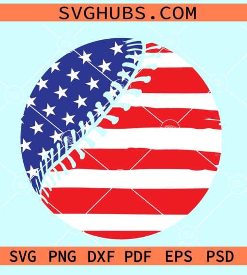 American Flag Baseball SVG