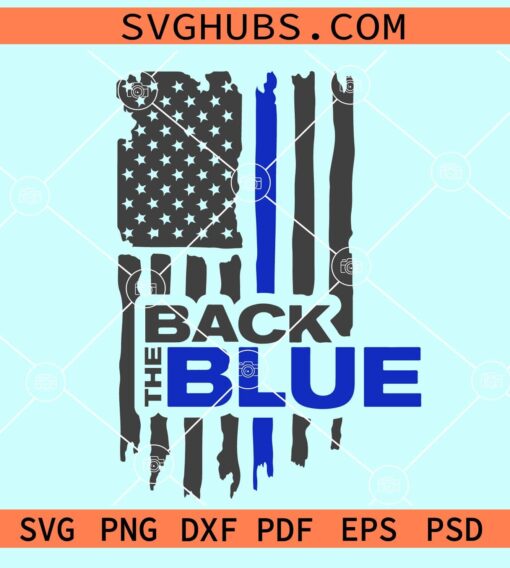 Back The Blue flag SVG