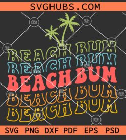 Beach bum wavy stacked svg