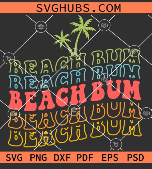 Beach bum wavy stacked svg