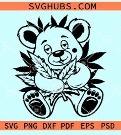 Bear smoking weed svg