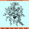 Bee on flowers SVG