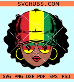 Black girl face svg