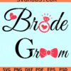 Bride groom with bow and diamond ring svg