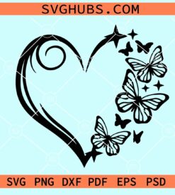 Butterfly heart shape SVG