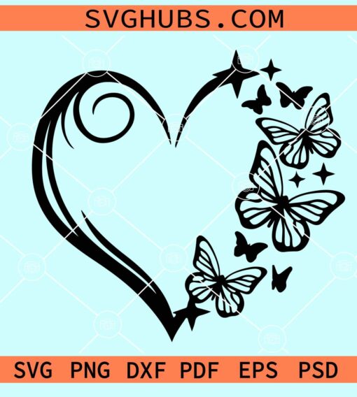 Butterfly heart shape SVG
