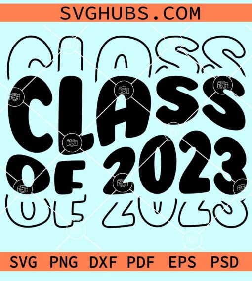 Class of 2023 retro stacked svg