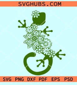 Floral Gecko SVG