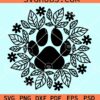 Floral dog paw clipart svg