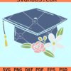 Floral graduation cap svg