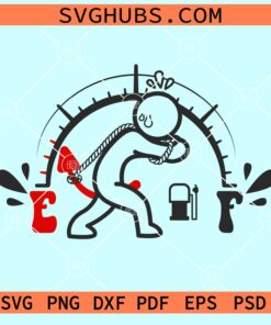 Funny empty gas gauge clipart svg