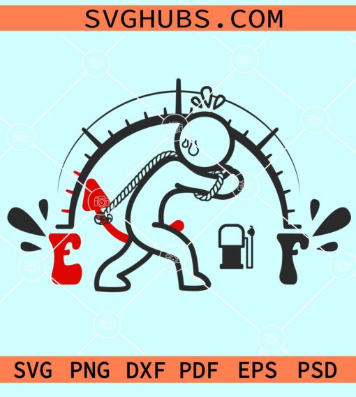 Funny empty gas gauge clipart svg
