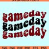 Game day retro wavy letters SVG