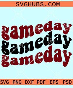Game day retro wavy letters SVG